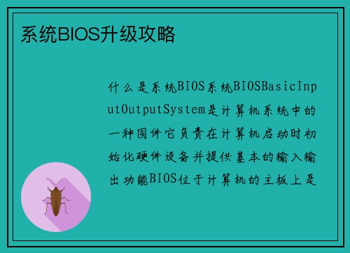 系统BIOS升级攻略